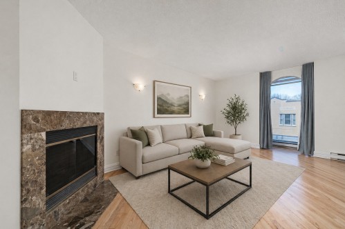 Salon - 301-4476 Rue Ste-Catherine O., Westmount, QC - Indoor Photo Showing Living Room With Fireplace