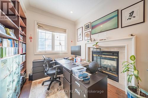 33 Earnshaw Drive, Markham, ON - Indoor Photo Showing Office With Fireplace