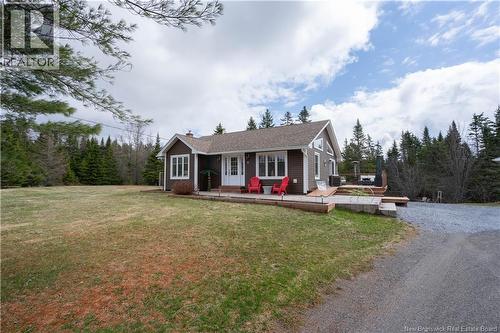 Situated on just under an acre of mature trees and a bubbling brook..welcome home! - 8 Dane Row, Willow Grove, NB - Outdoor With Deck Patio Veranda