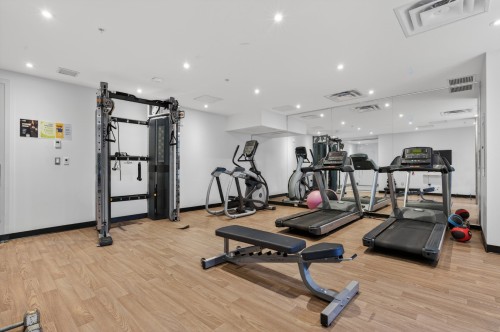 Exercise Room - 301-1200 Rue Crescent, Montréal (Ville-Marie), QC - Indoor Photo Showing Gym Room