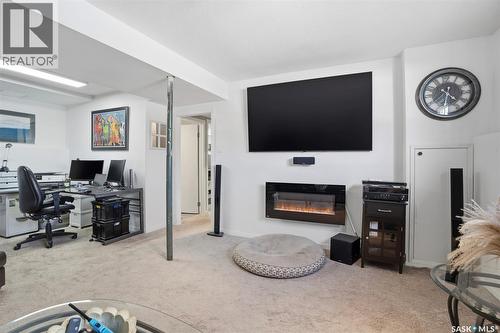 29 Tupper Crescent, Saskatoon, SK - Indoor Photo Showing Office With Fireplace