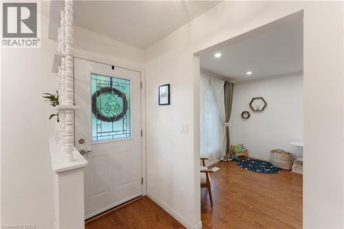 Entryway with dark wood-style flooring and recessed lighting - 32 Donly Drive N, Simcoe, ON - Indoor Photo Showing Other Room