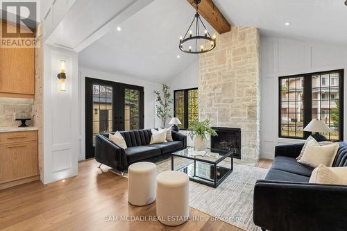 977 Unsworth Avenue, Burlington, ON - Indoor Photo Showing Living Room With Fireplace