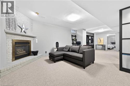 22 Novoco Drive, Hamilton, ON - Indoor Photo Showing Living Room With Fireplace