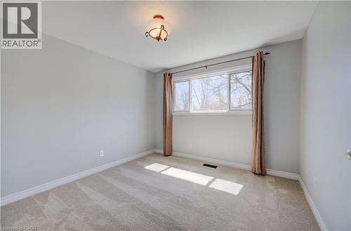 Neutral gray walls with white trim, light-colored carpeting, and a multi-pane window - 172 Rennie Drive, Kitchener, ON - Indoor Photo Showing Other Room