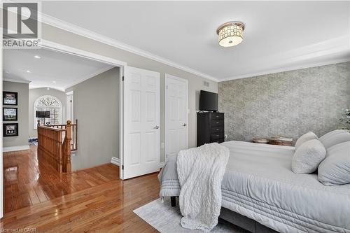 Double door entry to Primary Bedroom - 734 Brigadoon Drive, Hamilton, ON - Indoor Photo Showing Bedroom