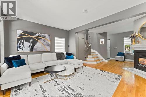859 Monmouth, Windsor, ON - Indoor Photo Showing Living Room With Fireplace