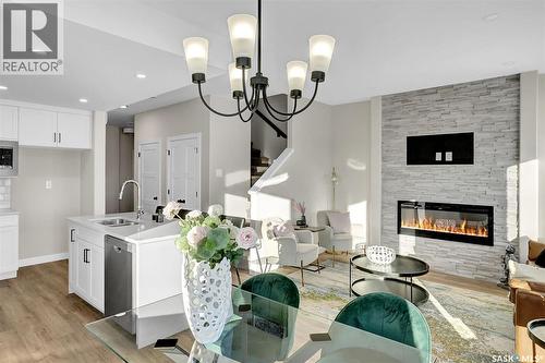 414 Leskiw Bend, Saskatoon, SK - Indoor Photo Showing Other Room With Fireplace