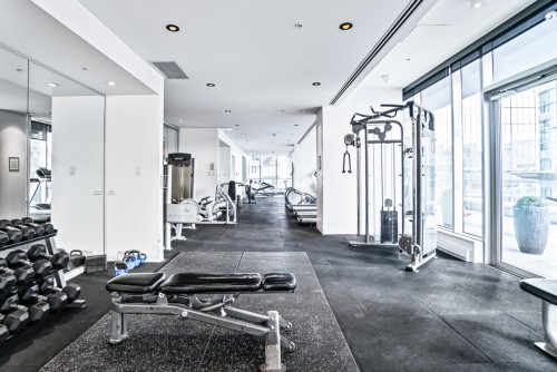 Exercise Room - 307-1155 Rue De La Montagne, Montréal (Ville-Marie), QC - Indoor Photo Showing Gym Room