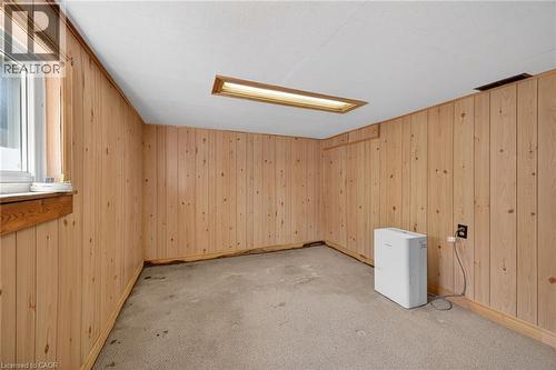 Room featuring wood paneling walls and a neutral carpeted floor - 192 Ivon Avenue, Hamilton, ON - Indoor Photo Showing Other Room