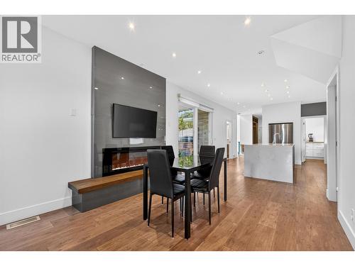 Dining Room With Electric Fireplace - 3859 Carrall Road, West Kelowna, BC 