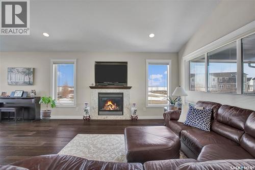 803 Salloum Crescent, Saskatoon, SK - Indoor Photo Showing Living Room With Fireplace