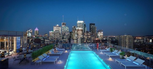 Piscine - 1601-2320 Rue Tupper, Montréal (Ville-Marie), QC - Outdoor With In Ground Pool