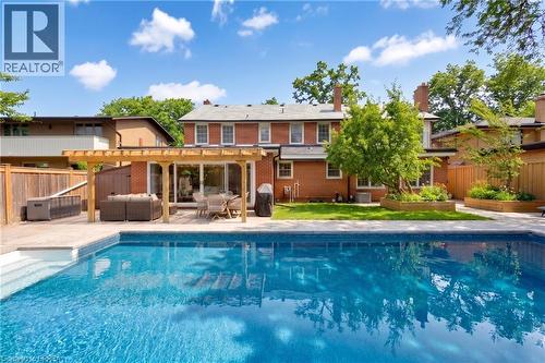 AI enhanced - 17 Braemar Place, Hamilton, ON - Outdoor With In Ground Pool With Deck Patio Veranda With Backyard