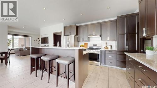 2098 Riverbend View, Regina, SK - Indoor Photo Showing Kitchen With Upgraded Kitchen