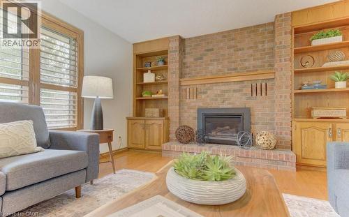 333 Calvington Place, Waterloo, ON - Indoor Photo Showing Living Room With Fireplace