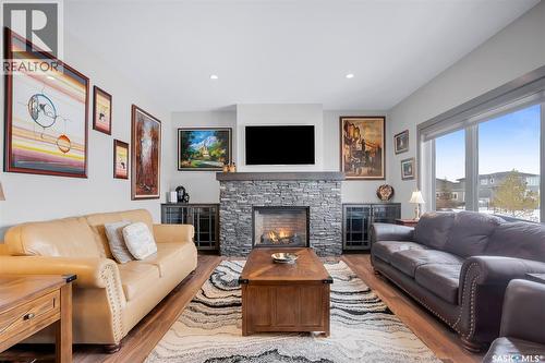 530 Dagnone Crescent, Saskatoon, SK - Indoor Photo Showing Living Room With Fireplace