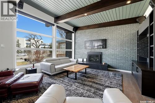 3330 Albert Street, Regina, SK - Indoor Photo Showing Living Room With Fireplace