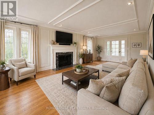 Living Room, virtually staged - 84 Riverdale Avenue, Ottawa, ON - Indoor Photo Showing Living Room With Fireplace