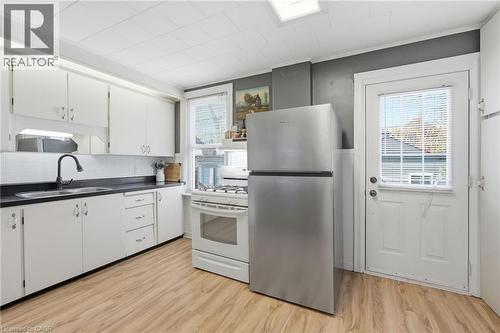 All Appliances Included - 224 Balsam Avenue S, Hamilton, ON - Indoor Photo Showing Kitchen With Double Sink
