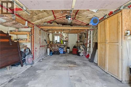 Inside Large Detached Garage - 224 Balsam Avenue S, Hamilton, ON - Indoor Photo Showing Garage