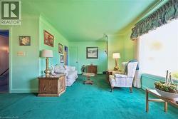 Living area featuring wall-to-wall carpeting and painted walls - 