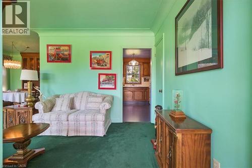Interior space featuring green wall paint and coordinating green carpeting - 2117 Edinburgh Drive, Burlington, ON - Indoor