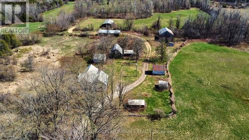 Aerial view of farm outbuildings - 2421 Buckwheat Road W, Edwardsburgh/Cardinal, ON 