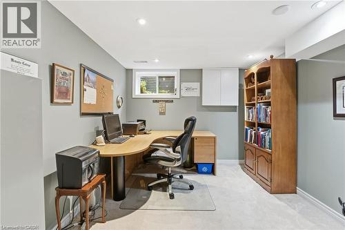 Office with carpet and recessed lighting - 668 Tomahawk Crescent, Ancaster, ON - Indoor Photo Showing Office