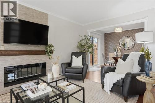 3102 Cantelon Crescent, Mississauga, ON - Indoor Photo Showing Living Room With Fireplace