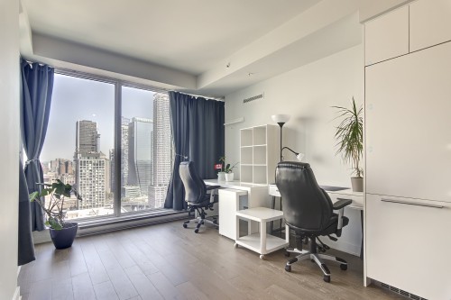 Salon - 2801-1188 Rue St-Antoine O., Montréal (Ville-Marie), QC - Indoor Photo Showing Office