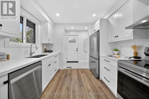 201 Ridge Street, Hamilton, ON - Indoor Photo Showing Kitchen With Double Sink With Upgraded Kitchen