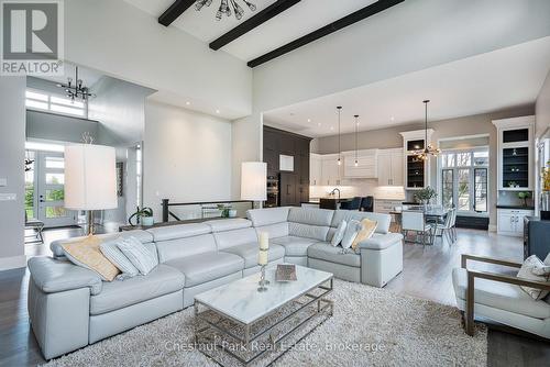 Soaring ceilings 17' high in the great room - 1 Windrose Valley Boulevard, Clearview, ON - Indoor Photo Showing Living Room