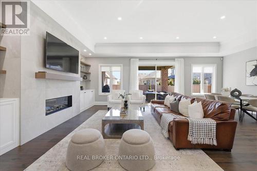 15 Langton Drive, Kitchener, ON - Indoor Photo Showing Living Room With Fireplace