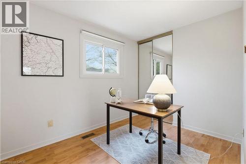 Bedroom with light wood-finish flooring - 56 Angela Crescent, Cambridge, ON - Indoor Photo Showing Office