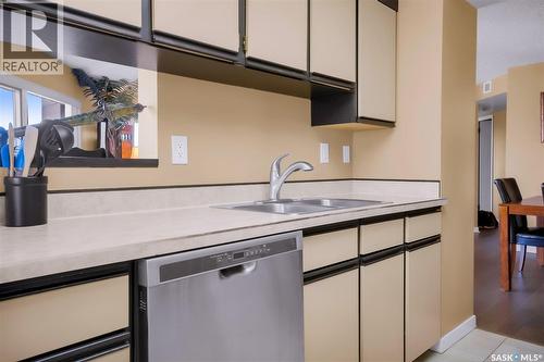 680 424 Spadina Crescent E, Saskatoon, SK - Indoor Photo Showing Kitchen With Double Sink