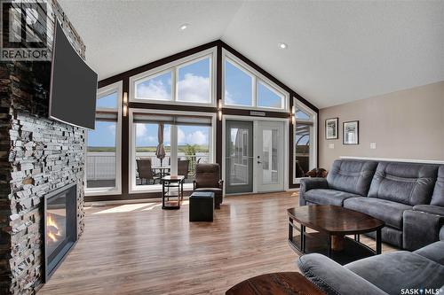 48 Mawson Drive, Shields, SK - Indoor Photo Showing Living Room With Fireplace
