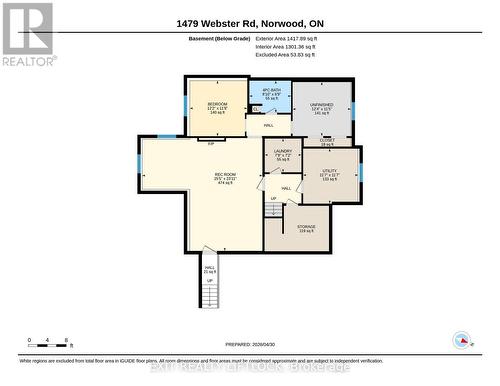 Floor Plan lower level - 1479 Webster Road, Douro-Dummer, ON 