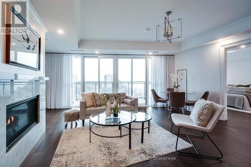 802 - 2060 Lakeshore Road, Burlington (Brant), ON - Indoor Photo Showing Living Room With Fireplace