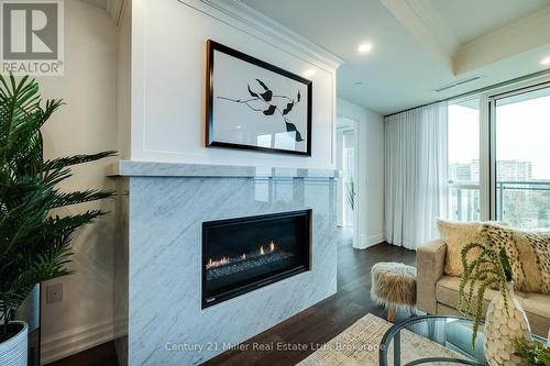 802 - 2060 Lakeshore Road, Burlington (Brant), ON - Indoor Photo Showing Living Room With Fireplace