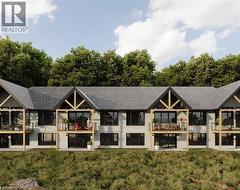 Contemporary exterior with gabled rooflines and dark gray shingles - 