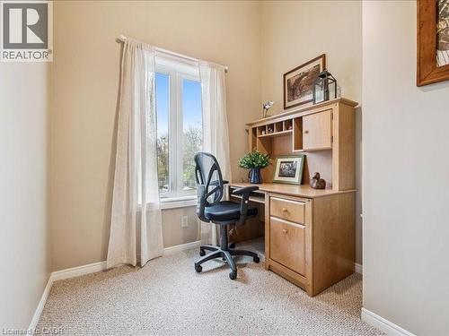 Carpeted room with a double-pane window providing natural light - 245 Bishop Street S Unit# 4, Cambridge, ON - Indoor Photo Showing Office