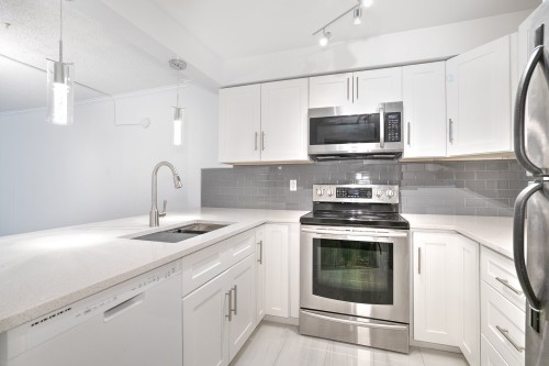Kitchen - 104-1360 Rue St-Jacques, Montréal (Ville-Marie), QC - Indoor Photo Showing Kitchen With Upgraded Kitchen