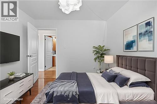Virtually Staged Bdrm 3 - 107 Billington Crescent, Hamilton, ON - Indoor Photo Showing Bedroom