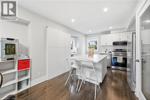 Floating island can be moved or removed - 46 Mayflower Avenue, Hamilton, ON - Indoor Photo Showing Kitchen With Upgraded Kitchen