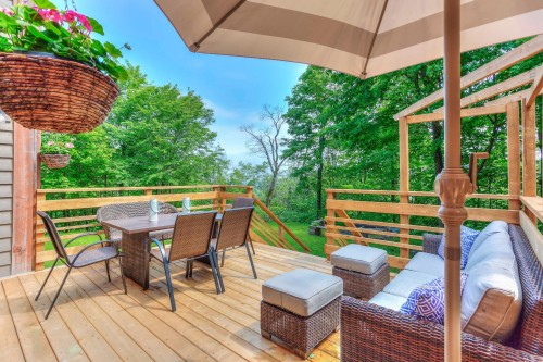 Terrasse - 100 Rue Des Pentes, Mont-Blanc, QC - Outdoor With Deck Patio Veranda With Exterior