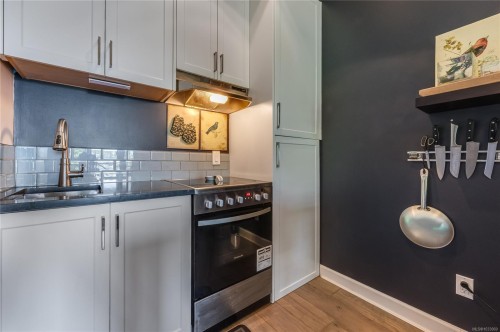 302-2326 Harbour Rd, Sidney, BC - Indoor Photo Showing Kitchen With Double Sink