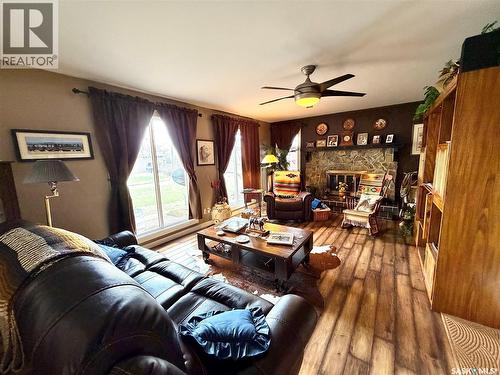 Rocking Chair Ranch, Herbert, SK - Indoor Photo Showing Living Room With Fireplace