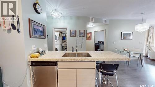 205 223 Evergreen Square, Saskatoon, SK - Indoor Photo Showing Kitchen With Upgraded Kitchen