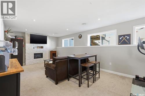 1047 Kolynchuk Crescent, Saskatoon, SK - Indoor With Fireplace